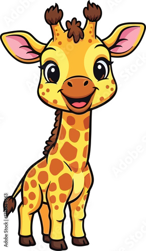 the little giraffes big day an adorable safari adventure, isolated on transparent background