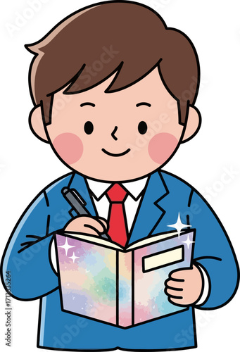 the studious youngsters colorful notebook a charming illustration of learning, isolated on transparent background
