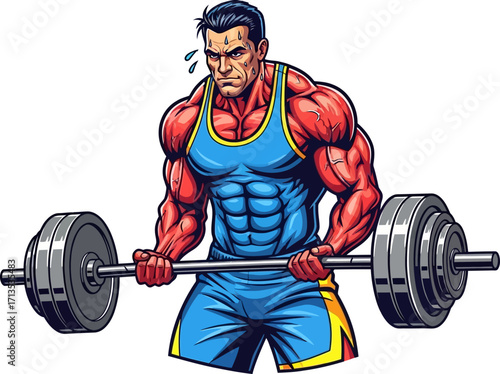 the weightlifters intense focus a powerful strength training illustration, isolated on transparent background