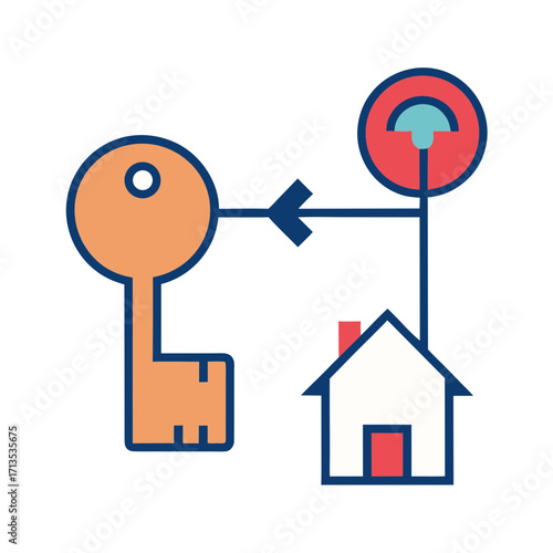 Key to home ownership and security concept