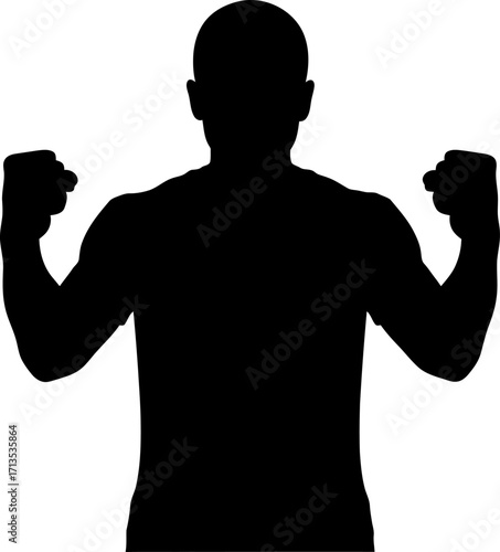unstoppable strength a silhouette of power and resolve, isolated on transparent background