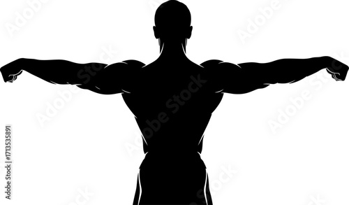 unveiling strength a muscular silhouette of power and potential, isolated on transparent background