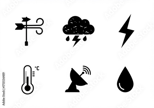 Vector collection of weather icons set including sun and cloud symbols for web design illustration