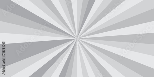 sunburst pattern white and gray design. Vintage sunrays illustration swirl line. sun beam vector banner design pop art comic burst gradient concept pattern.	