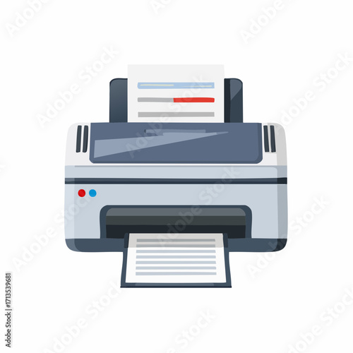 Modern Gray and White Printer with Paper Output.