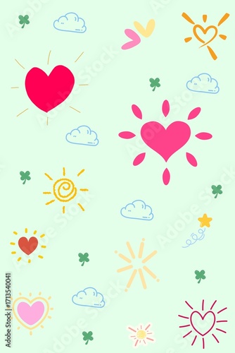 seamless background with hearts