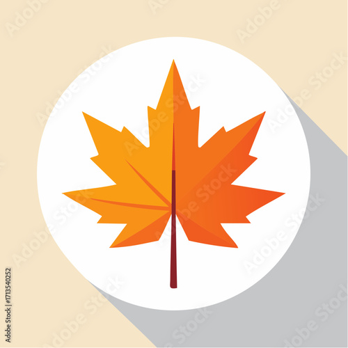 Stylized orange and yellow maple leaf icon with a geometric flat design.
