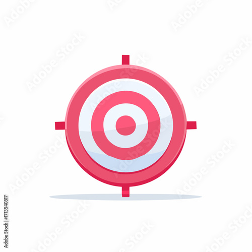 Pink and White Circular Target with Crosshairs.