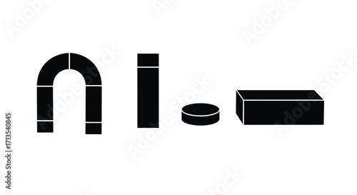 Set of black silhouettes representing plumbing and construction components vector