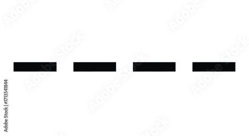 Four parallel horizontal black dashes creating a minimalist abstract graphic element with soft shadow vector