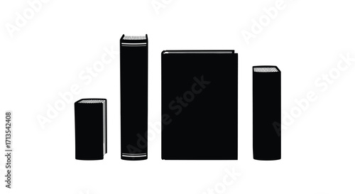 Four modern black speaker components for immersive audio experience vector