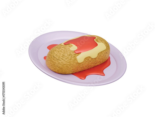 chicken parmigiana icon 3d illustration render