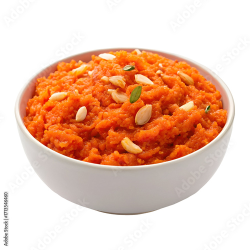 Gajar Halwa Indian Dessert Carrot Pudding with Almonds and Pistachios sweet traditional