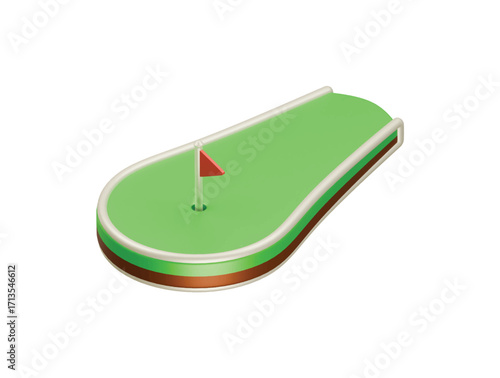 mini golf icon 3d illustration render