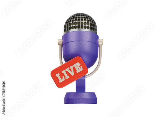 live podcast icon 3d illustration render