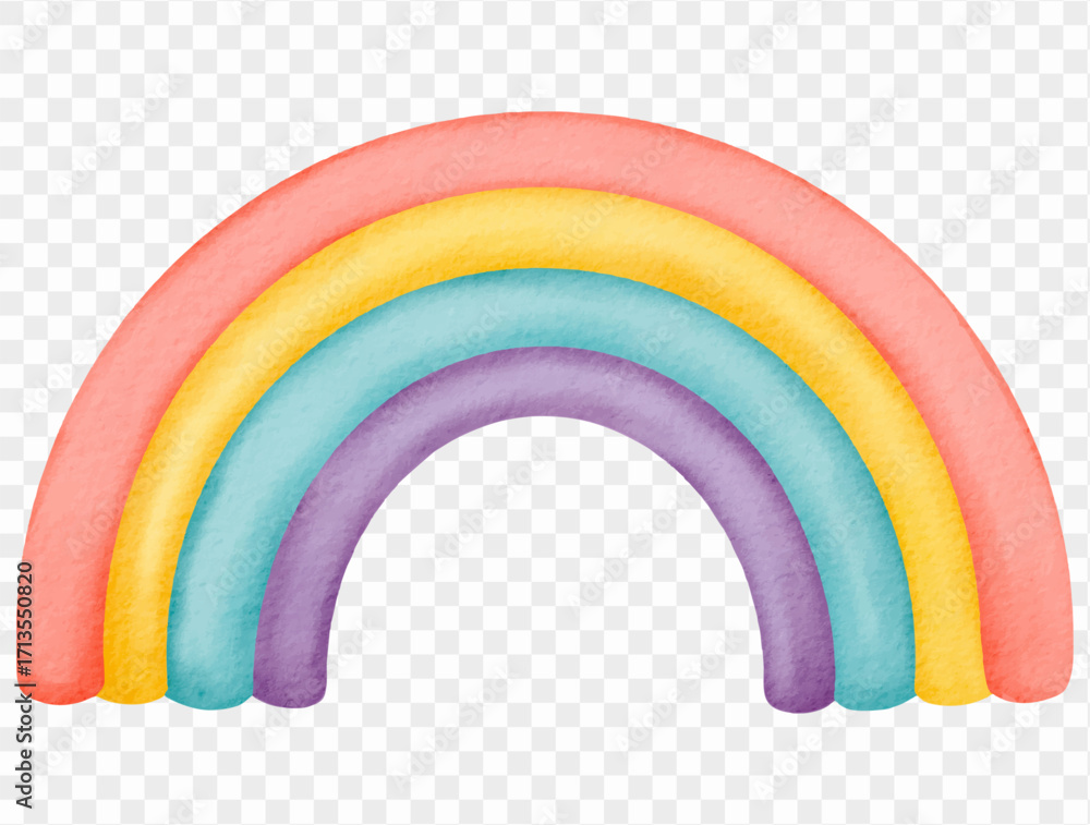 Obraz premium Watercolor pastel rainbow kawaii cute halloween decoration Vector.