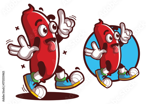 Sausage cartoon mascot characters