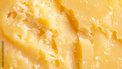 Extreme close up macro shot of aged Parmesan cheese.