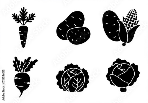 set of different vegetables