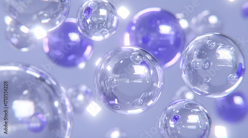 Wallpaper Mural Floating transparent lavender-toned spheres create a dreamy, abstract background. Perfect modern design. Torontodigital.ca