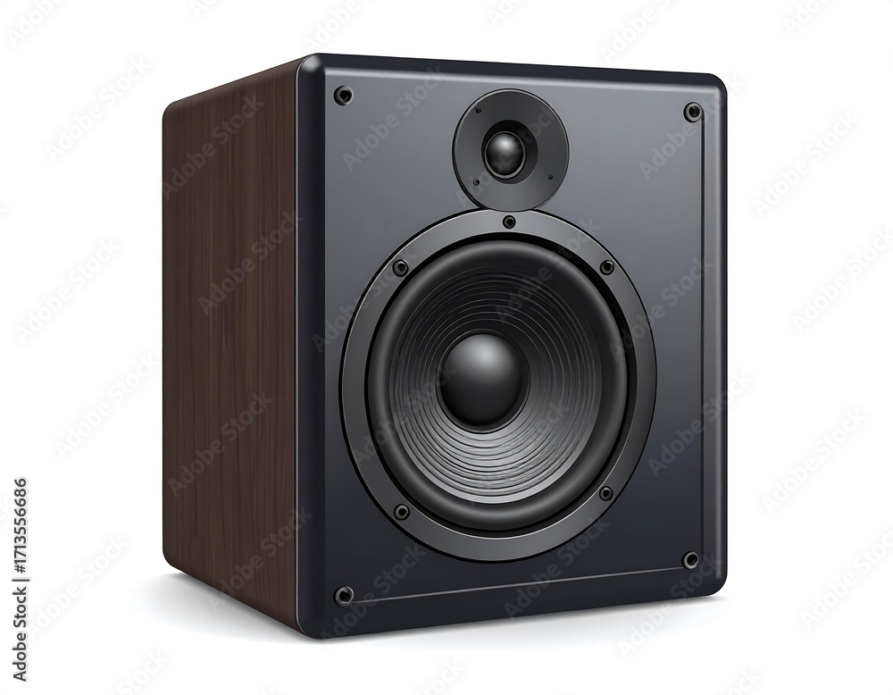Fototapeta premium 3D rendering of a dark-wood speaker