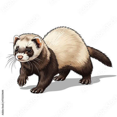 Adorable Ferret Illustration A Playful and Charming Cartoon Animal