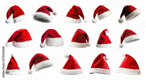 Wallpaper Mural PNG Festive Santa hats collection, element set on transparent background Torontodigital.ca