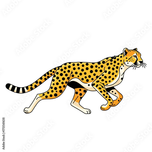 Cheetah in Motion A Wild Cat Illustration