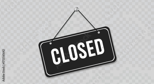 Hanging closed sign for shop business or store door vector