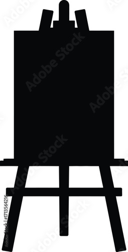 Black easel silhouette painting drawing