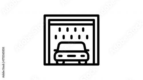 car wash minimalist stroke animation