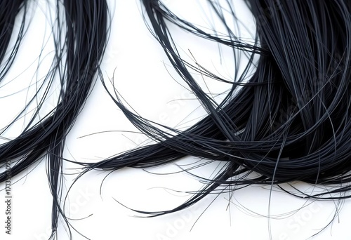 Wallpaper Mural Close-up of severed black hair strands against white backdrop,  natural hair,   black Torontodigital.ca