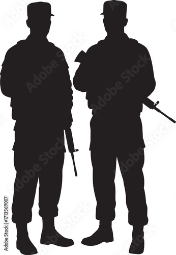 Army military soldier with rifle gun silhouette