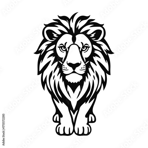 Wallpaper Mural Lion illustration vector, wild animal drawing, big cat graphic, jungle predator art, safari wildlife design Torontodigital.ca