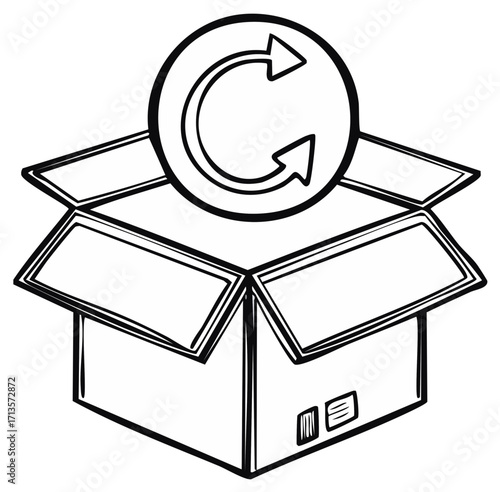Box with Recycling Symbol Above