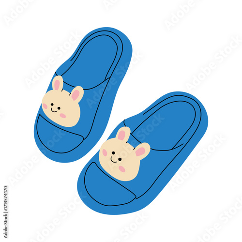 Women and kids colorful summer beach sandals in hand drawn style. Sandals, mules, ballet flats, flip-flops. Stylish modern design of shoes for women and children.