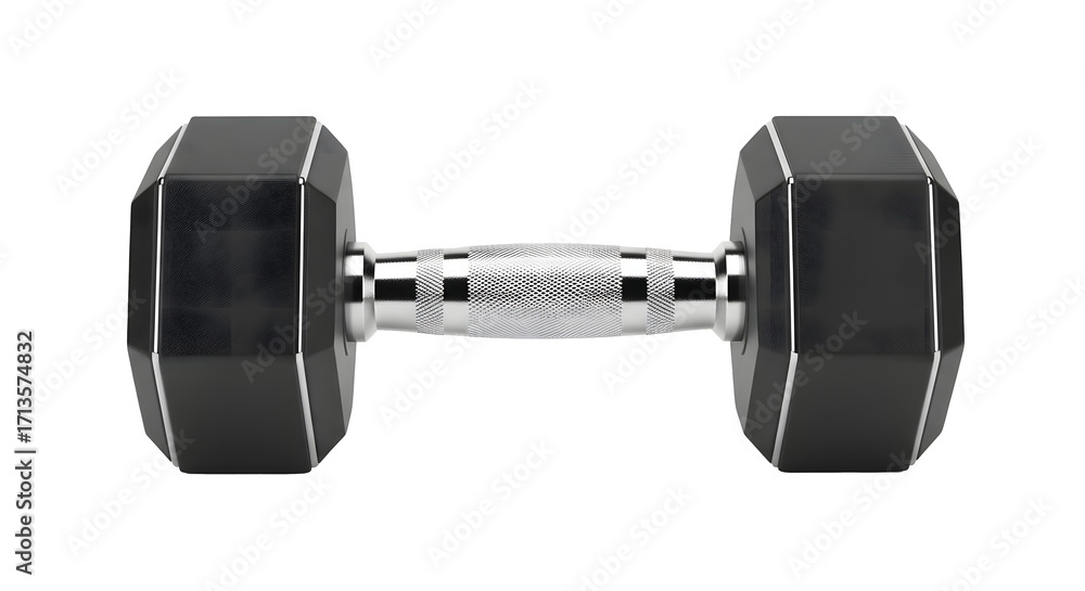 Fototapeta premium Fitness dumbbell isolated on white background for gym and workout product branding