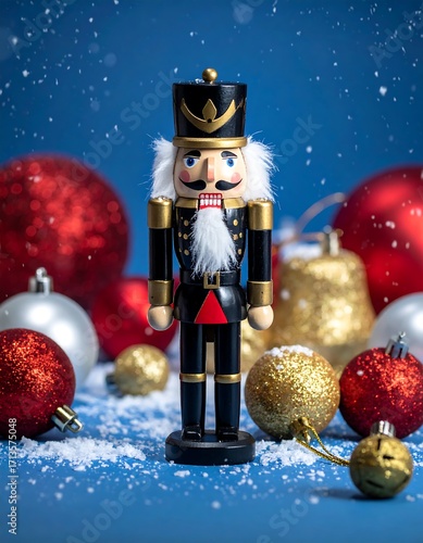 Christmas nutcracker with ornaments
