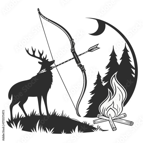 set of deer silhouettes