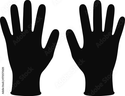 Black glove silhouettes gloves hands