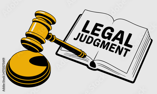 Gavel and Open Book Illustrating Legal Judgment and Justice.