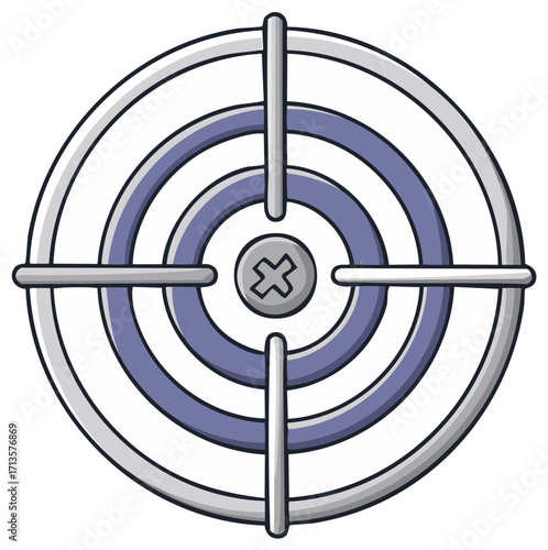 Crosshair target sight for aiming and accuracy with concentric circles and a center mark