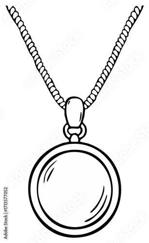 Elegant Round Locket Pendant Necklace with Delicate Chain Featuring Space for a Cherished Photograph or Keepsake