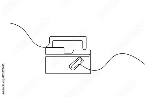 File folder minimalist icon continuous line art outline isolate simple drawing vector illustration
