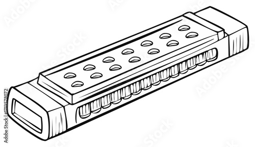 Harmonica Musical Instrument Vector Illustration