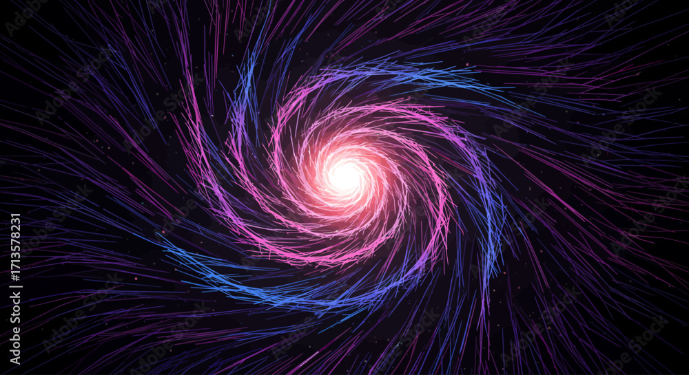Fototapeta premium Abstract swirling vortex of glowing energy and light