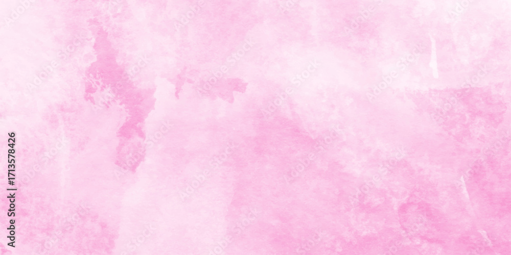 Fototapeta premium Pink watercolor pastel painted background, soft pink watercolor texture isolated on transparent background, soft brush strokes on white background.
