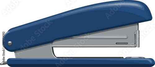 Modern blue office stapler for paperwork and documents isolated vector