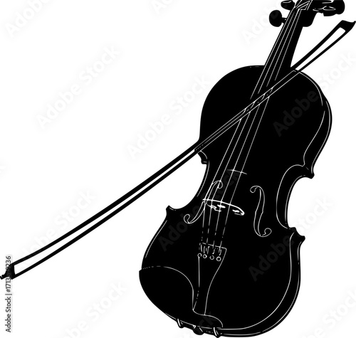 Vector illustration of the violin silhouette
