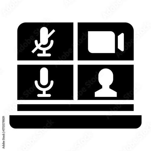 zoom meeting Solid icon